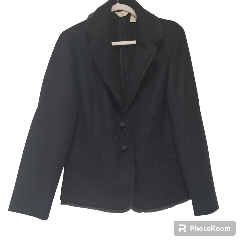 J. jill wool jacket black size M buttons closure
